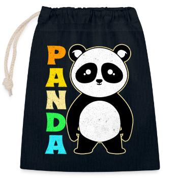 Panda - Closable cotton gift bag (25x30cm) - navy - Front