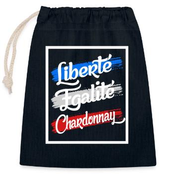 Liberte Egalite Chardonnay - Sac cadeau en coton avec cordon (25 x 30 cm) - bleu marine - Devant