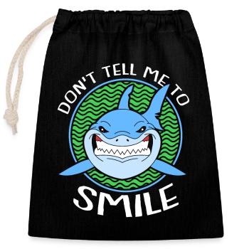 Shark Fish Shark Shark Fin Sharks Ocean - Closable cotton gift bag (25x30cm) - black - Front