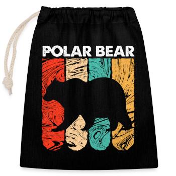 Polar bear - Closable cotton gift bag (25x30cm) - black - Front