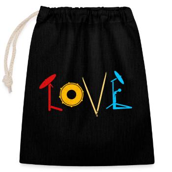 Batteries - Sac cadeau en coton avec cordon (25 x 30 cm) - noir - Devant