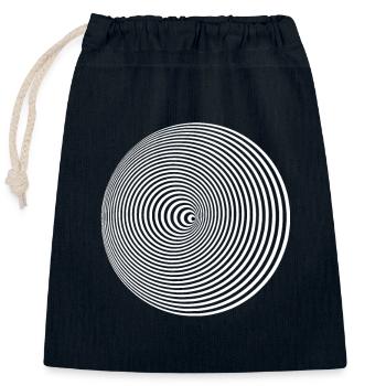circle illusion hypnosis optical illusion lsd part - Closable cotton gift bag (25x30cm) - navy - Front