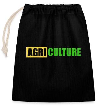 ferme - Sac cadeau en coton avec cordon (25 x 30 cm) - noir - Devant