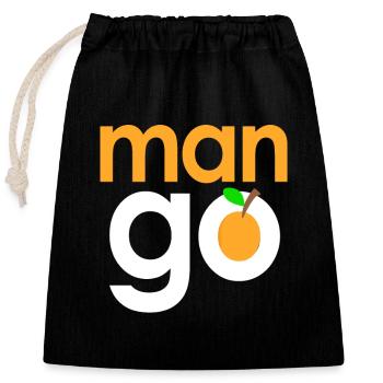 Man go Mango fruit - Mann geht zur Mango-Frucht - Verschließbarer Geschenkbeutel aus Baumwolle (25x30cm) - Schwarz - Vorne