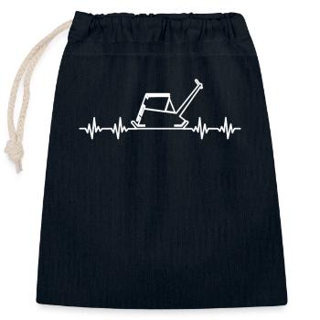 Vibrating plate construction site frequency - Closable cotton gift bag (25x30cm) - navy - Front