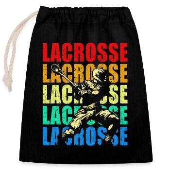 Lacrosse - Closable cotton gift bag (25x30cm) - black - Front