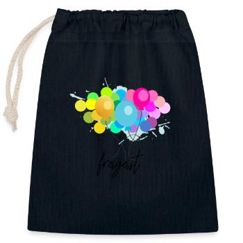 ballon - Verschließbarer Geschenkbeutel aus Baumwolle (25x30cm) - Navy - Vorne