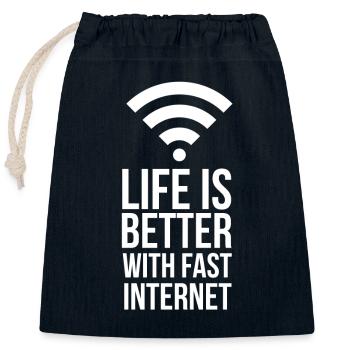 chemise de nerd optique de fibre d'Internet rapide - Sac cadeau en coton avec cordon (25 x 30 cm) - bleu marine - Devant
