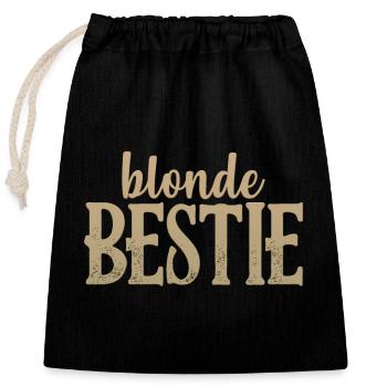 Blonde Bestie - Verschließbarer Geschenkbeutel aus Baumwolle (25x30cm) - Schwarz - Vorne