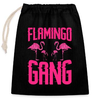flamingo gang Chemise Flamingo pour jeunes chefs - Sac cadeau en coton avec cordon (25 x 30 cm) - noir - Devant