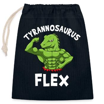 Fitness Workout Motivation Tyrannosaurus Flex - Sac cadeau en coton avec cordon (25 x 30 cm) - bleu marine - Devant