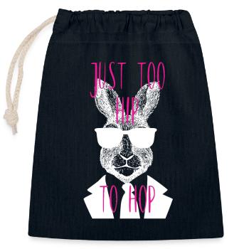 Trop hip pour hop cadeau cool lunettes de lapin hipster - Sac cadeau en coton avec cordon (25 x 30 cm) - bleu marine - Devant