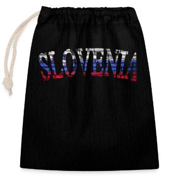 slovenia Slowenien - Verschließbarer Geschenkbeutel aus Baumwolle (25x30cm) - Schwarz - Vorne