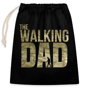 The walking dad - Verschließbarer Geschenkbeutel aus Baumwolle (25x30cm) - Schwarz - Vorne