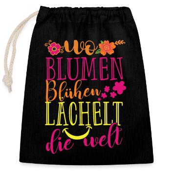 Blumen Blühen Florsit Floristik Floristin Lächeln - Verschließbarer Geschenkbeutel aus Baumwolle (25x30cm) - Schwarz - Vorne