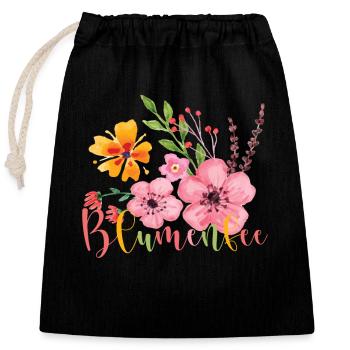 Blumenfee Blumen Florist Floristin Floristik - Verschließbarer Geschenkbeutel aus Baumwolle (25x30cm) - Schwarz - Vorne