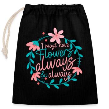 Blumen Florist Floristik Floristin Spruch - Verschließbarer Geschenkbeutel aus Baumwolle (25x30cm) - Schwarz - Vorne