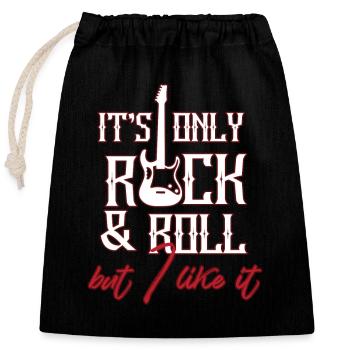 Rock n Roll - Verschließbarer Geschenkbeutel aus Baumwolle (25x30cm) - Schwarz - Vorne