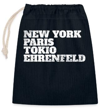 Ehrenfeld Paris Tokyo New York ville de Cologne Quartier - Sac cadeau en coton avec cordon (25 x 30 cm) - bleu marine - Devant