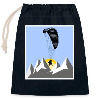 Paragliding Gleitschirm Alpen - Verschließbarer Geschenkbeutel aus Baumwolle (25x30cm) - Navy - Vorne