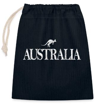 australia - Closable cotton gift bag (25x30cm) - navy - Front