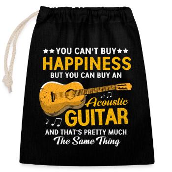 guitare - Sac cadeau en coton avec cordon (25 x 30 cm) - noir - Devant
