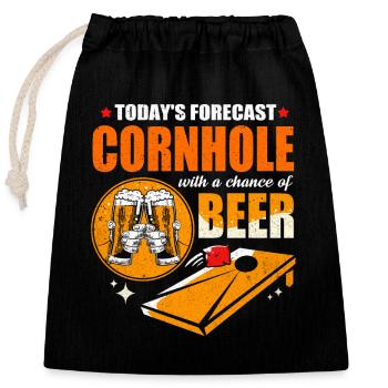 cornhole - Sac cadeau en coton avec cordon (25 x 30 cm) - noir - Devant