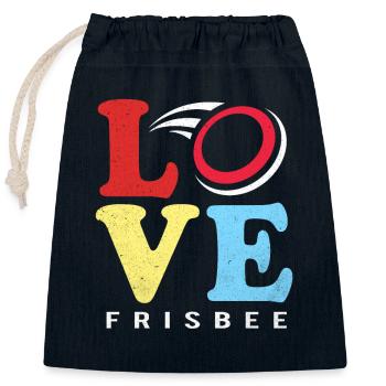 frisbee - Sac cadeau en coton avec cordon (25 x 30 cm) - bleu marine - Devant