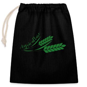 Agriculture with fern - Landwirtschaft mit Farn - Verschließbarer Geschenkbeutel aus Baumwolle (25x30cm) - Schwarz - Vorne