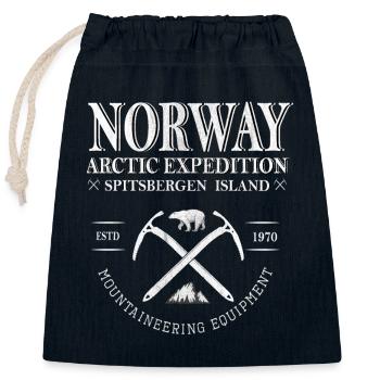 Norvège Norge-Norvège - Sac cadeau en coton avec cordon (25 x 30 cm) - bleu marine - Devant