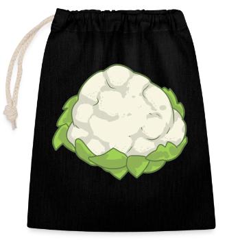 Blumenkohl Gemüse Speise Vegan - Verschließbarer Geschenkbeutel aus Baumwolle (25x30cm) - Schwarz - Vorne