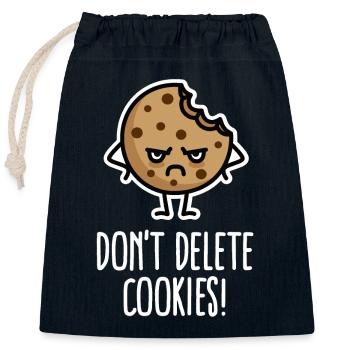 Do not delete cookies funny computer nerd humor - Closable cotton gift bag (25x30cm) - navy - Front