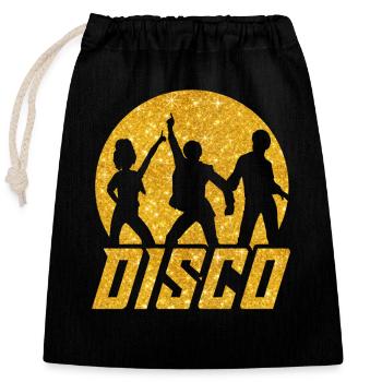 Disco Schlager 70s - Closable cotton gift bag (25x30cm) - black - Front