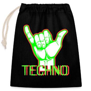 Techno Music - Closable cotton gift bag (25x30cm) - black - Front
