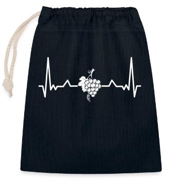 Winzer Weinrebe Herzschlag Winzerin Wein Herz - Verschließbarer Geschenkbeutel aus Baumwolle (25x30cm) - Navy - Vorne