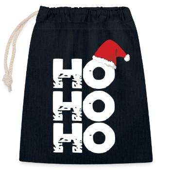 Ho Ho Ho - Verschließbarer Geschenkbeutel aus Baumwolle (25x30cm) - Navy - Vorne
