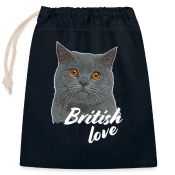 BKH Britisch Kurzhaar Britische Kurzhaar Katze - Verschließbarer Geschenkbeutel aus Baumwolle (25x30cm) - Navy - Vorne