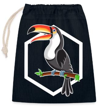Tukan - Verschließbarer Geschenkbeutel aus Baumwolle (25x30cm) - Navy - Vorne
