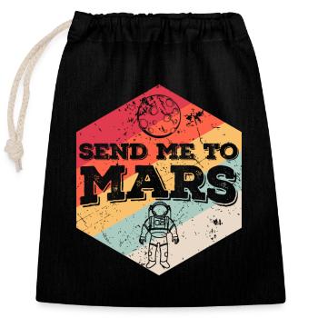 Send Me to Mars - Closable cotton gift bag (25x30cm) - black - Front