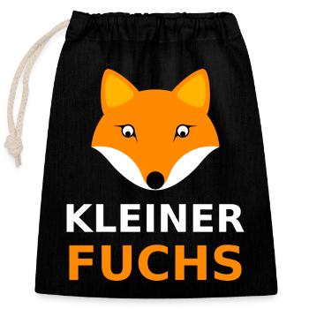 Kleiner Fuchs Kinder & Baby Geschenk - Verschließbarer Geschenkbeutel aus Baumwolle (25x30cm) - Schwarz - Vorne