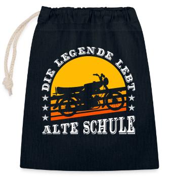 Simson Moped S51 Oldtimer Geschenk Design - Verschließbarer Geschenkbeutel aus Baumwolle (25x30cm) - Navy - Vorne