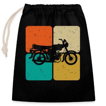 Conception de cadeau de voiture classique Simson Moped S51 - Sac cadeau en coton avec cordon (25 x 30 cm) - noir - Devant