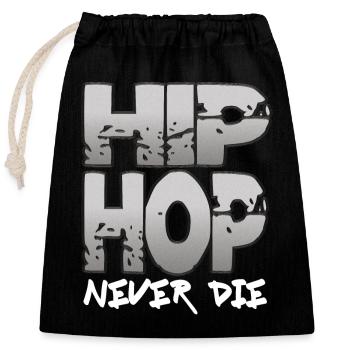 Hip Hop - Sac cadeau en coton avec cordon (25 x 30 cm) - noir - Devant
