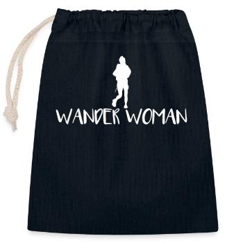 Wander Woman Wanderer Berge Gebirge - Verschließbarer Geschenkbeutel aus Baumwolle (25x30cm) - Navy - Vorne