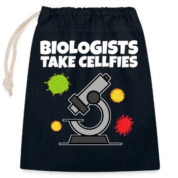 Biologists take Cellfies biologist biology cells - Closable cotton gift bag (25x30cm) - navy - Front