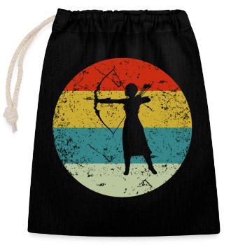 retro vintage archery artemis vintage - Closable cotton gift bag (25x30cm) - black - Front
