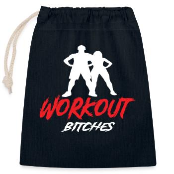 fitness - Closable cotton gift bag (25x30cm) - navy - Front