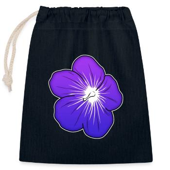 Illustration de fleur violette avec centre lumineux - Sac cadeau en coton avec cordon (25 x 30 cm) - bleu marine - Devant
