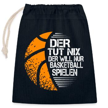 der tut nix der will nur basketball spielen - Verschließbarer Geschenkbeutel aus Baumwolle (25x30cm) - Navy - Vorne