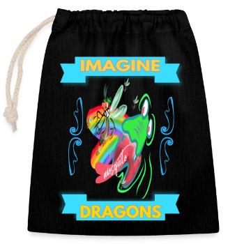 Imagine Dragon - Closable cotton gift bag (25x30cm) - black - Front